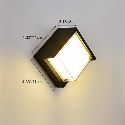 モダンでシンプルな円形四角形防水アクリルアルミLED壁取り付け用燭台ランプ（屋外パティオ用） 