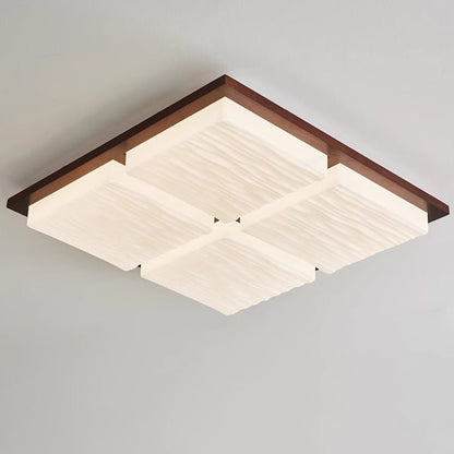 Contemporary Retro Square Blocks Acrylic Ash LED Flush Mount Ceiling Light For Living Room
