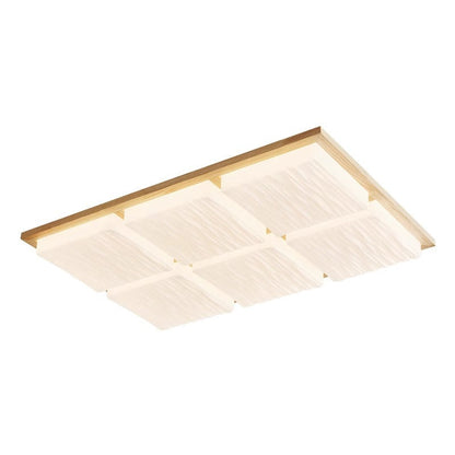 Contemporary Retro Square Blocks Acrylic Ash LED Flush Mount Ceiling Light For Living Room