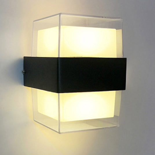 Modern Simplicity Cube Cylinder Waterproof Aluminum Acrylic LED Wall Sconce Lamp For Hallways