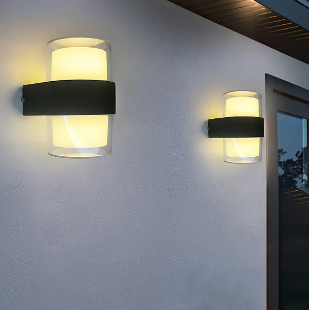Modern Simplicity Cube Cylinder Waterproof Aluminum Acrylic LED Wall Sconce Lamp For Hallways