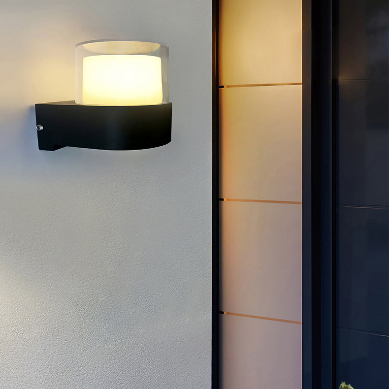 Modern Simplicity Cube Cylinder Waterproof Aluminum Acrylic LED Wall Sconce Lamp For Hallways