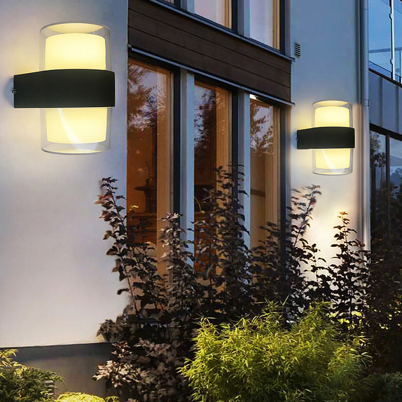Modern Simplicity Cube Cylinder Waterproof Aluminum Acrylic LED Wall Sconce Lamp For Hallways