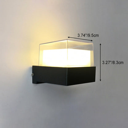 Modern Simplicity Cube Cylinder Waterproof Aluminum Acrylic LED Wall Sconce Lamp For Hallways