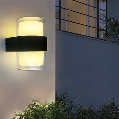 Modern Simplicity Cube Cylinder Waterproof Aluminum Acrylic LED Wall Sconce Lamp For Hallways