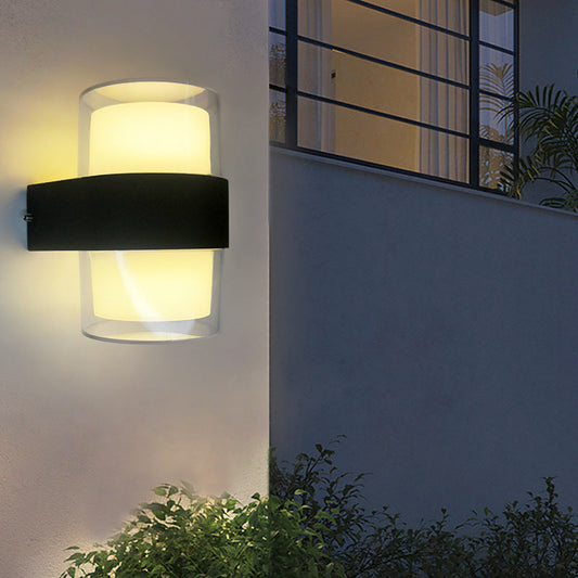 Modern Simplicity Cube Cylinder Waterproof Aluminum Acrylic LED Wall Sconce Lamp For Hallways