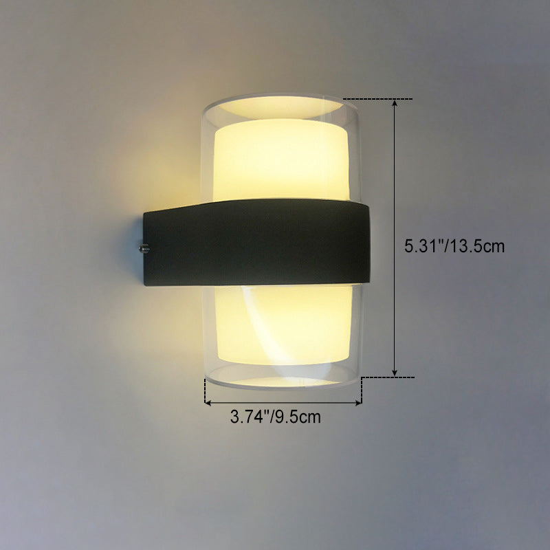 Modern Simplicity Cube Cylinder Waterproof Aluminum Acrylic LED Wall Sconce Lamp For Hallways