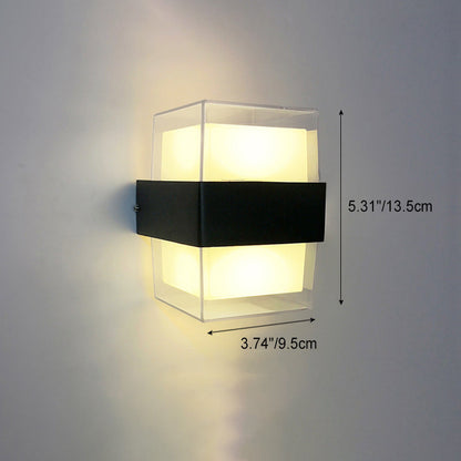 Modern Simplicity Cube Cylinder Waterproof Aluminum Acrylic LED Wall Sconce Lamp For Hallways