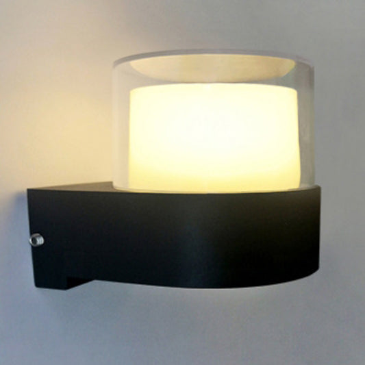 Modern Simplicity Cube Cylinder Waterproof Aluminum Acrylic LED Wall Sconce Lamp For Hallways