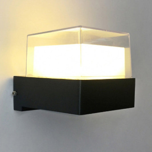 Modern Simplicity Cube Cylinder Waterproof Aluminum Acrylic LED Wall Sconce Lamp For Hallways