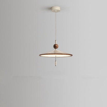 Traditional Chinese Hat Shape Aluminum Iron LED Pendant Light For Dining Room