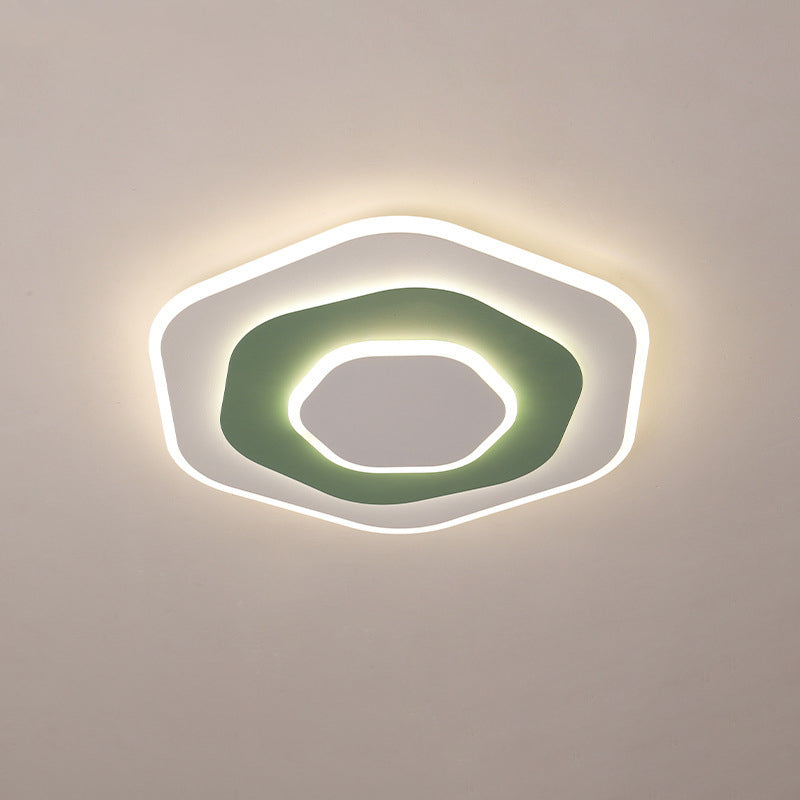 Contemporary Creative Flowers Iron Aluminum Acrylic LED Flush Mount Ceiling Light For Bedroom