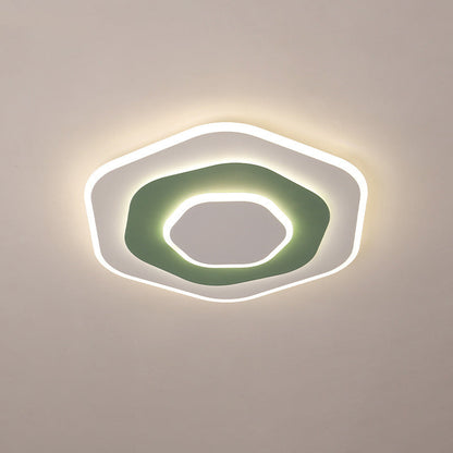 Contemporary Creative Flowers Iron Aluminum Acrylic LED Flush Mount Ceiling Light For Bedroom