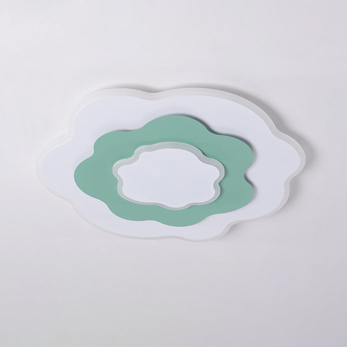 Contemporary Creative Flowers Iron Aluminum Acrylic LED Flush Mount Ceiling Light For Bedroom