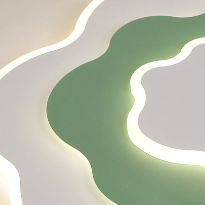 Contemporary Creative Flowers Iron Aluminum Acrylic LED Flush Mount Ceiling Light For Bedroom
