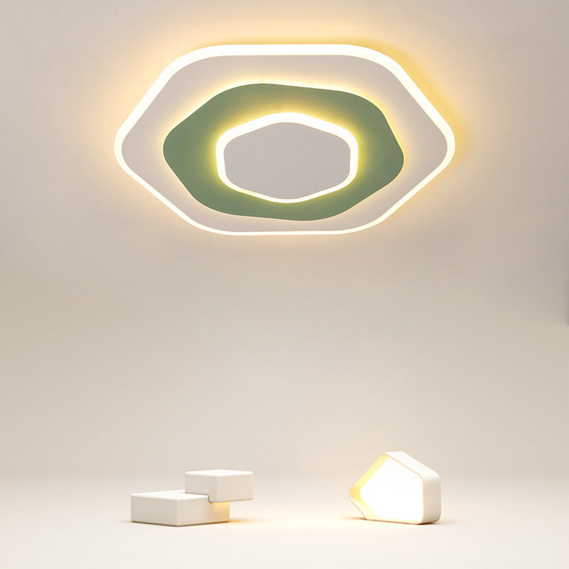 Contemporary Creative Flowers Iron Aluminum Acrylic LED Flush Mount Ceiling Light For Bedroom