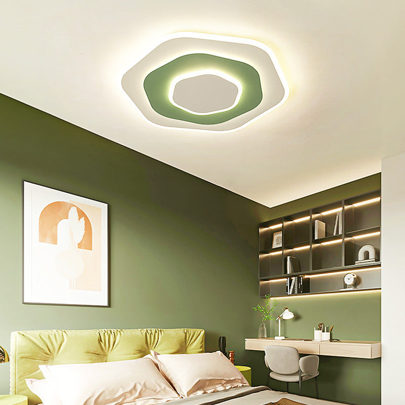 Contemporary Creative Flowers Iron Aluminum Acrylic LED Flush Mount Ceiling Light For Bedroom