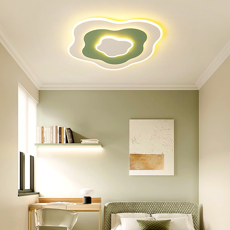Contemporary Creative Flowers Iron Aluminum Acrylic LED Flush Mount Ceiling Light For Bedroom