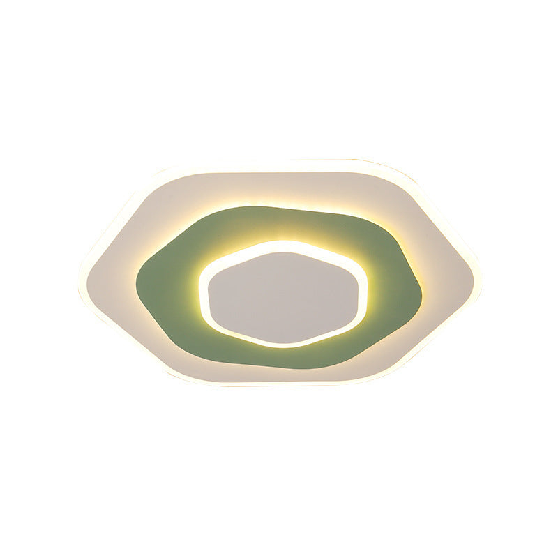 Contemporary Creative Flowers Iron Aluminum Acrylic LED Flush Mount Ceiling Light For Bedroom
