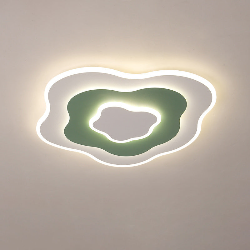 Contemporary Creative Flowers Iron Aluminum Acrylic LED Flush Mount Ceiling Light For Bedroom