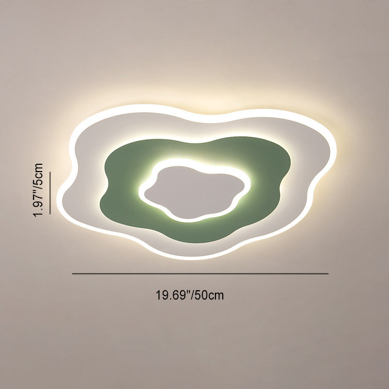 Contemporary Creative Flowers Iron Aluminum Acrylic LED Flush Mount Ceiling Light For Bedroom