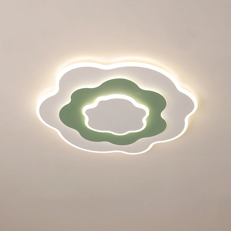 Contemporary Creative Flowers Iron Aluminum Acrylic LED Flush Mount Ceiling Light For Bedroom
