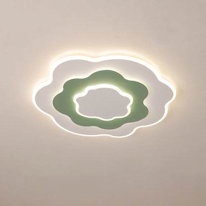 Contemporary Creative Flowers Iron Aluminum Acrylic LED Flush Mount Ceiling Light For Bedroom