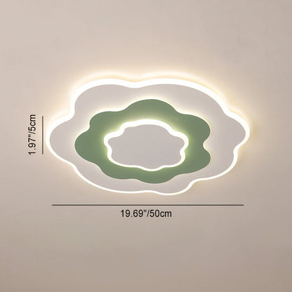 Contemporary Creative Flowers Iron Aluminum Acrylic LED Flush Mount Ceiling Light For Bedroom