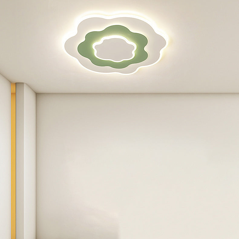 Contemporary Creative Flowers Iron Aluminum Acrylic LED Flush Mount Ceiling Light For Bedroom