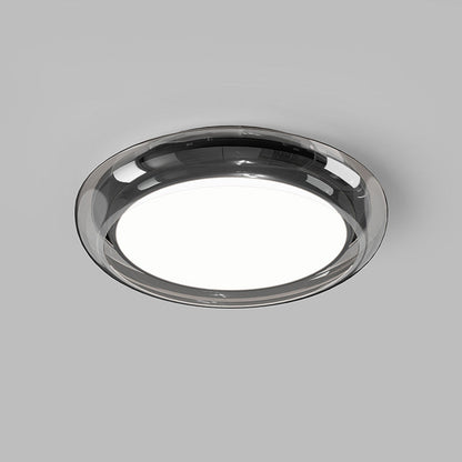 Contemporary Nordic Round Transparent Hardware Acrylic LED Flush Mount Ceiling Light For Bedroom