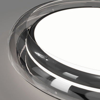 Contemporary Nordic Round Transparent Hardware Acrylic LED Flush Mount Ceiling Light For Bedroom