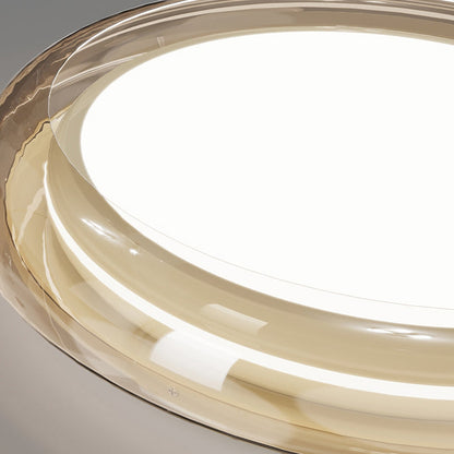 Contemporary Nordic Round Transparent Hardware Acrylic LED Flush Mount Ceiling Light For Bedroom