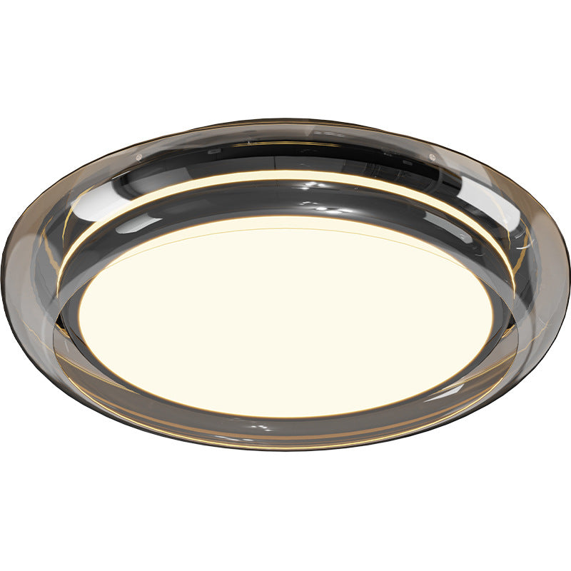 Contemporary Nordic Round Transparent Hardware Acrylic LED Flush Mount Ceiling Light For Bedroom