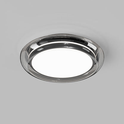 Contemporary Nordic Round Transparent Hardware Acrylic LED Flush Mount Ceiling Light For Bedroom