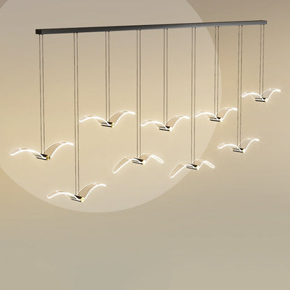 Contemporary Creative Seagull Iron Acrylic LED Pendant Light For Dining Room
