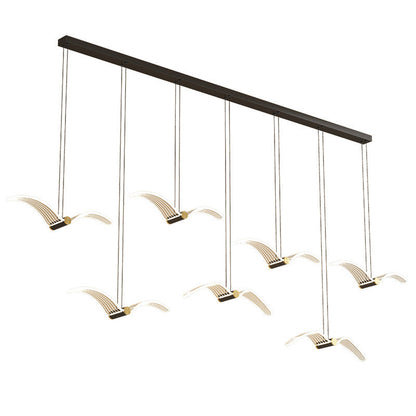 Contemporary Creative Seagull Iron Acrylic LED Pendant Light For Dining Room