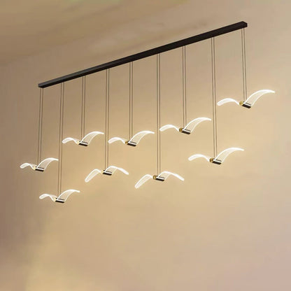 Contemporary Creative Seagull Iron Acrylic LED Pendant Light For Dining Room