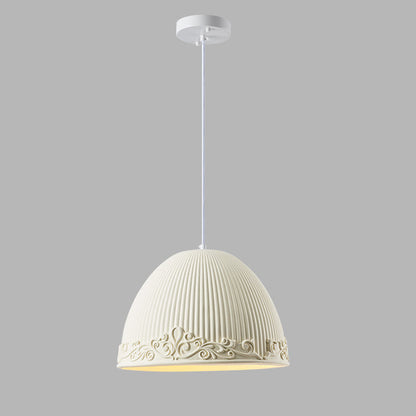 Contemporary Scandinavian Bowl Shape Semicircle Glass Resin 1 - Light Pendant Light For Dining Room