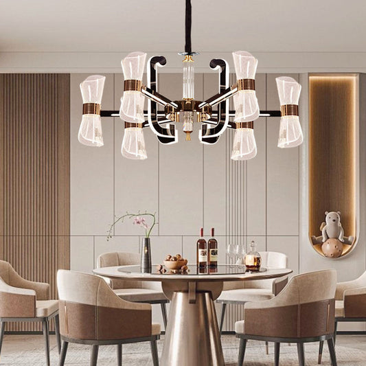 ثريات LED معاصرة من الحديد الأكريليكي لغرفة الطعام 