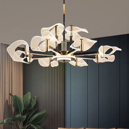 ثريات LED معاصرة من الحديد الأكريليكي بتصميم إسكندنافي لغرفة المعيشة 