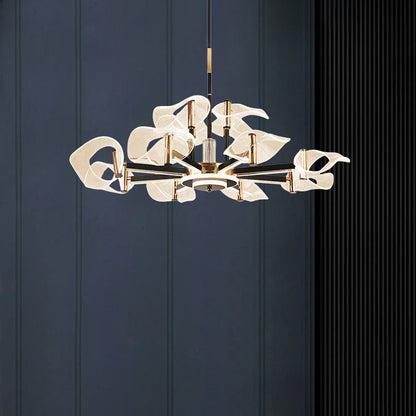 ثريات LED معاصرة من الحديد الأكريليكي بتصميم إسكندنافي لغرفة المعيشة 