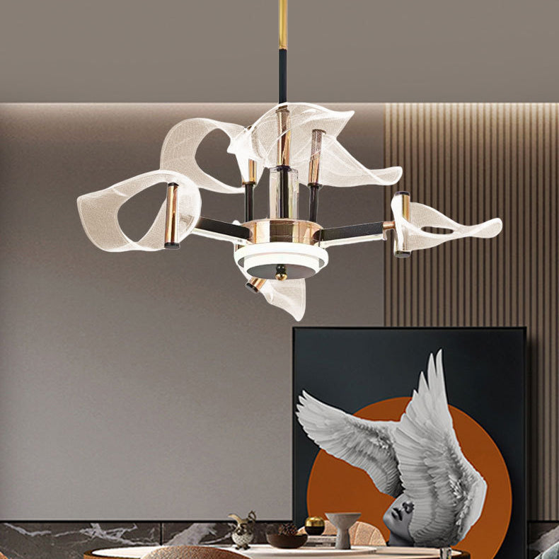 ثريات LED معاصرة من الحديد الأكريليكي بتصميم إسكندنافي لغرفة المعيشة 