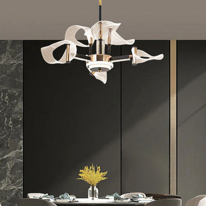 ثريات LED معاصرة من الحديد الأكريليكي بتصميم إسكندنافي لغرفة المعيشة 