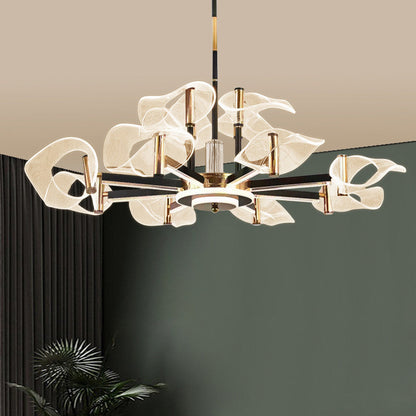 ثريات LED معاصرة من الحديد الأكريليكي بتصميم إسكندنافي لغرفة المعيشة 