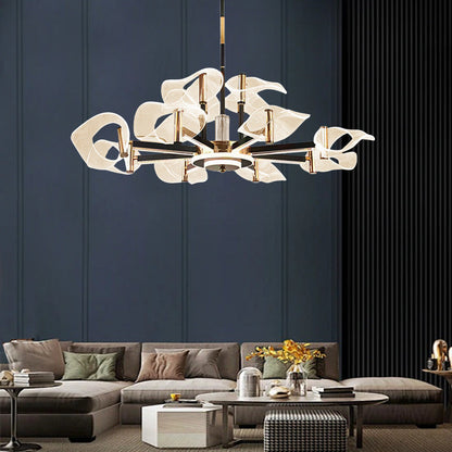 ثريات LED معاصرة من الحديد الأكريليكي بتصميم إسكندنافي لغرفة المعيشة 