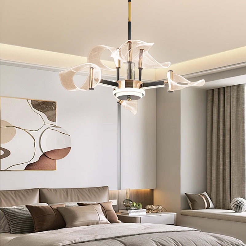 ثريات LED معاصرة من الحديد الأكريليكي بتصميم إسكندنافي لغرفة المعيشة 