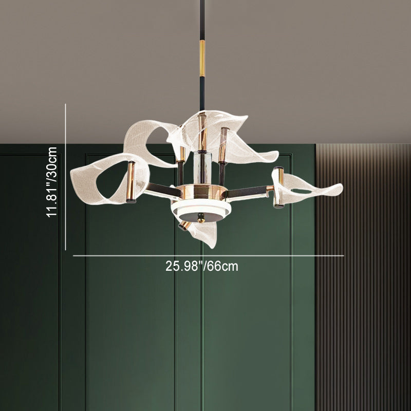 ثريات LED معاصرة من الحديد الأكريليكي بتصميم إسكندنافي لغرفة المعيشة 