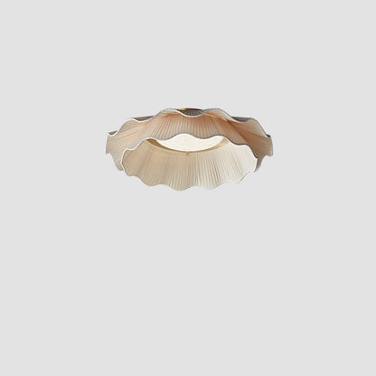 Contemporary Nordic Stripe Cloud Copper Hardware Fabric LED Flush Mount Ceiling Light For Bedroom