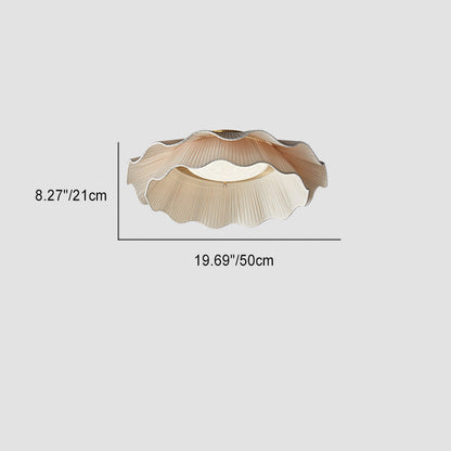 Contemporary Nordic Stripe Cloud Copper Hardware Fabric LED Flush Mount Ceiling Light For Bedroom