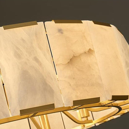 Traditional Chinese Round Lantern Shape Marble Copper 6/8/10 - Light Chandeliers For Living Room